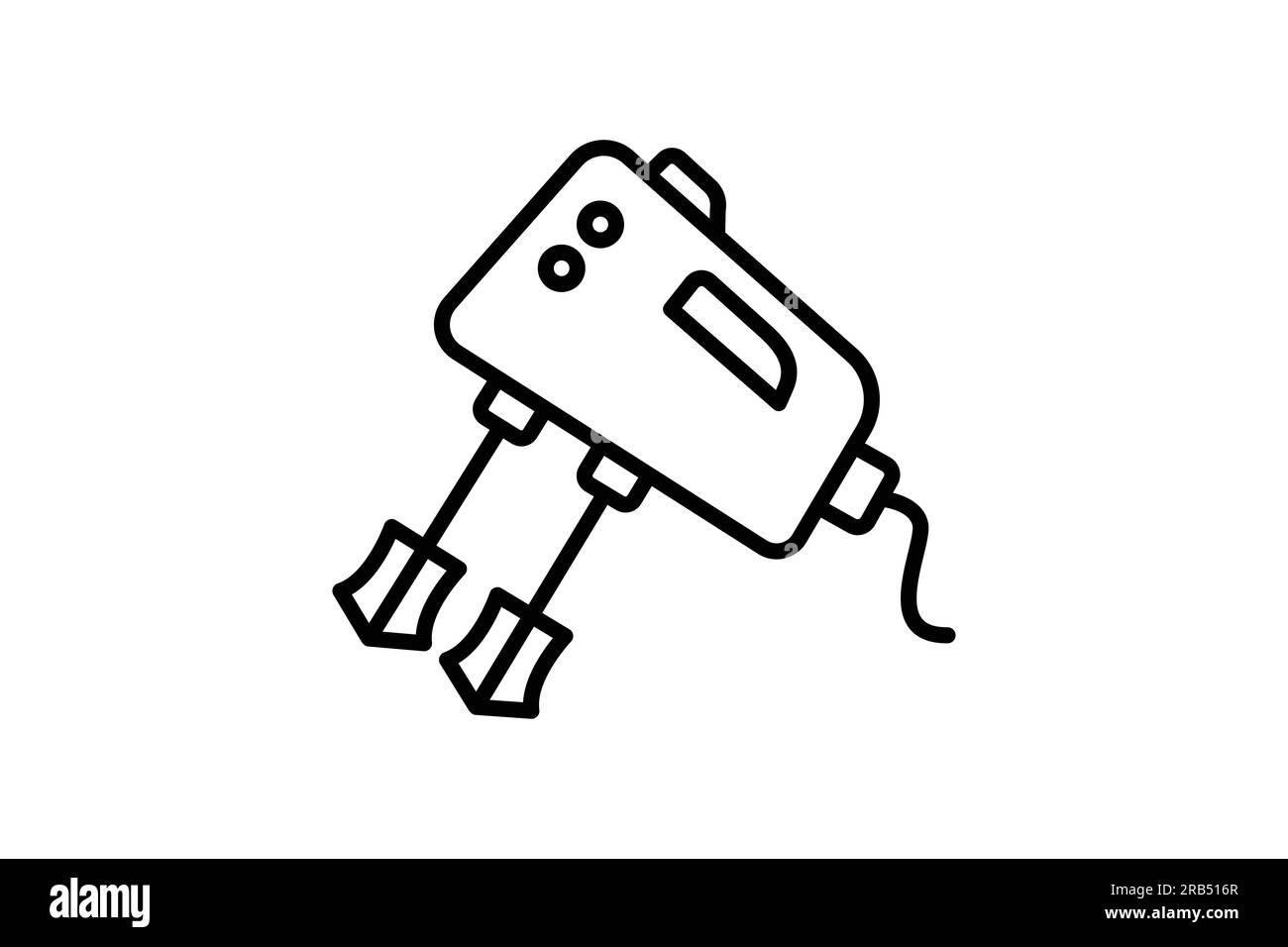 Symbol für elektrischen Mischer. Symbol für Backwaren, Stabmixer, Elektronik. Liniendesign. Einfache Vektorkonstruktion editierbar Stock Vektor