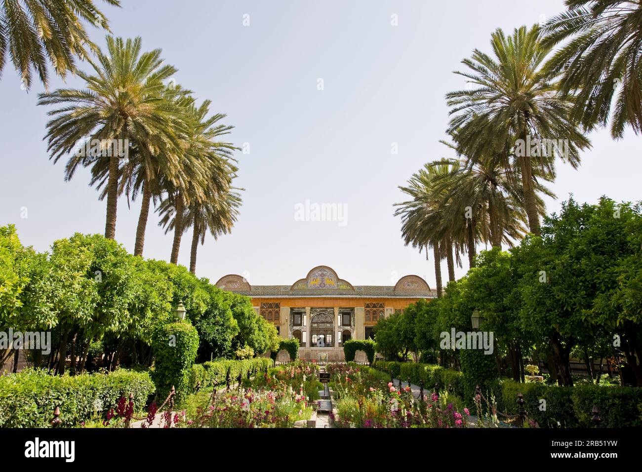 Im Iran. Shiraz. Orangerie von Ghavam oder Khan Teological School Palace Stockfoto