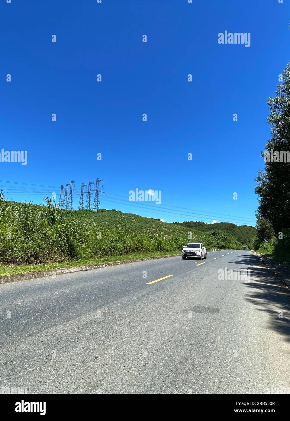 500kva, Electric Line, Ho Chi Minh Highway, Mitte Vietnam Stockfoto