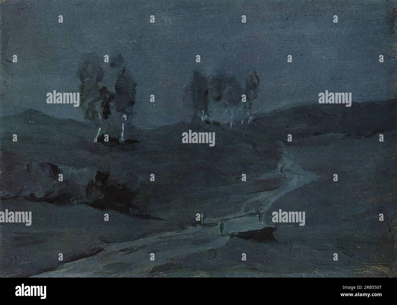 Schatten. Mondschein-Nacht. c.1885; Russische Föderation von Isaac Levitan Stockfoto