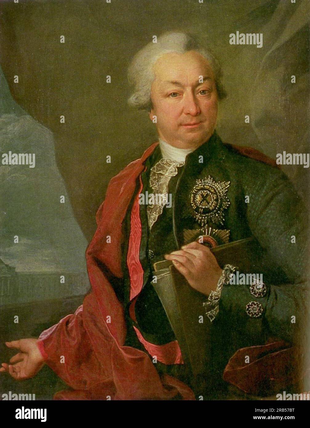 Porträt von Iwan Iwanowitsch Shuvalov 1785 von Dmitry Levitzky Stockfoto