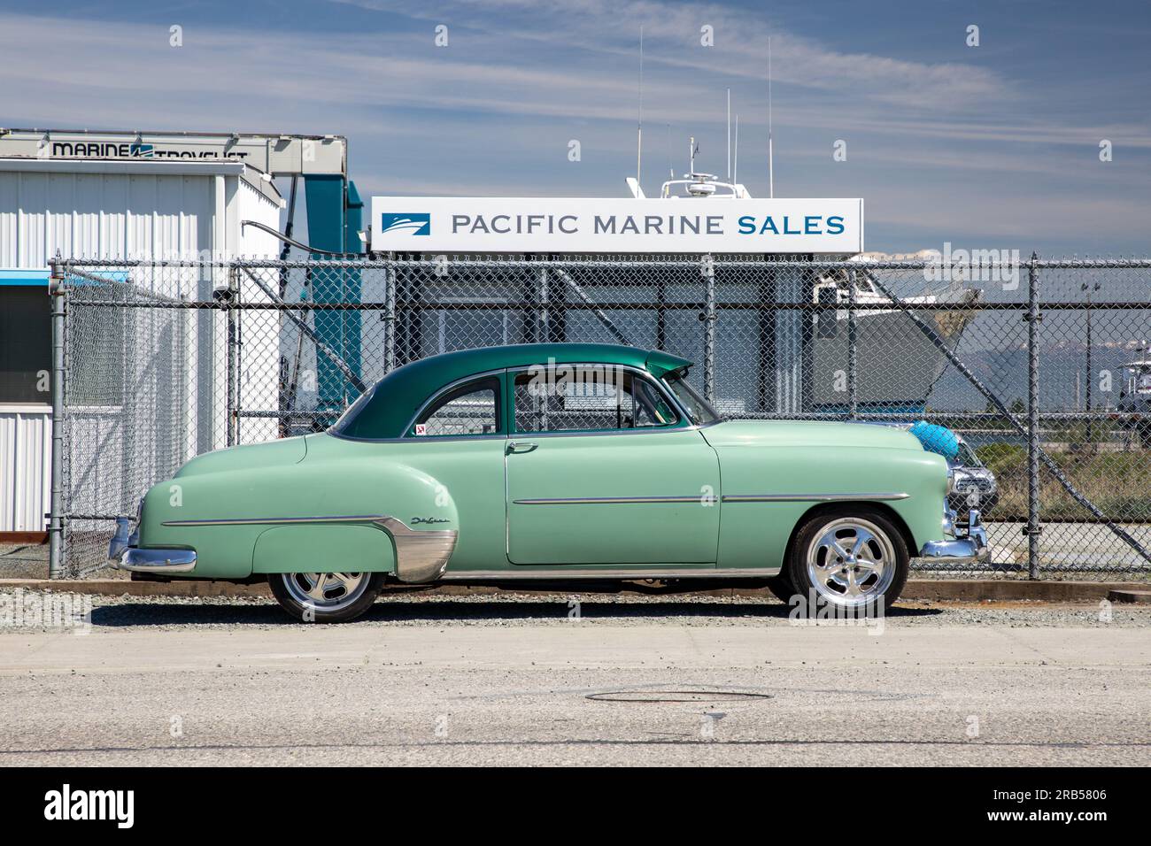 Anacortes WA USA 12. Mai 2023: Restauriertes Vintage Green Chevrolet Stockfoto