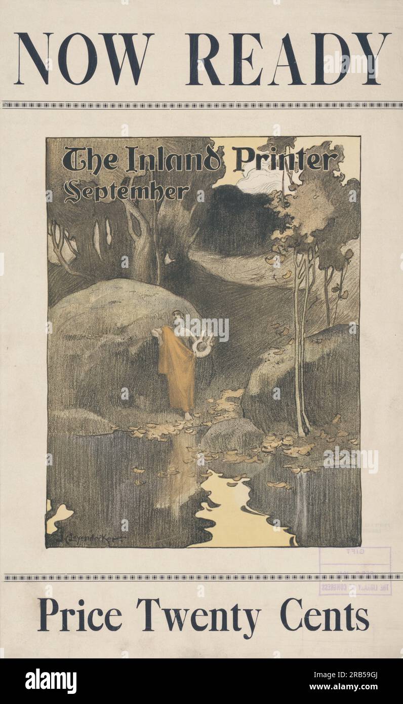 Poster zur September 1896 Ausgabe des Inland Printer Magazine 1896 von J. C. Leyendecker Stockfoto