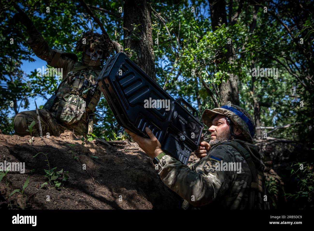 Wikinger Schuld 5. Juli 2023, Novodarivka, Ukraine: Wikinger und Dimas, Soldaten der ...