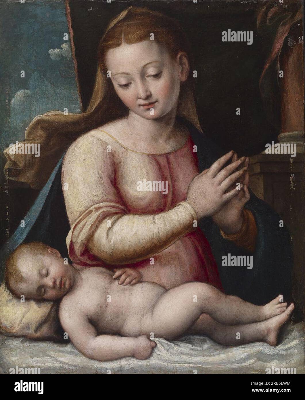 Madonna Adoring the Child 1605 von Barbara Longhi Stockfoto