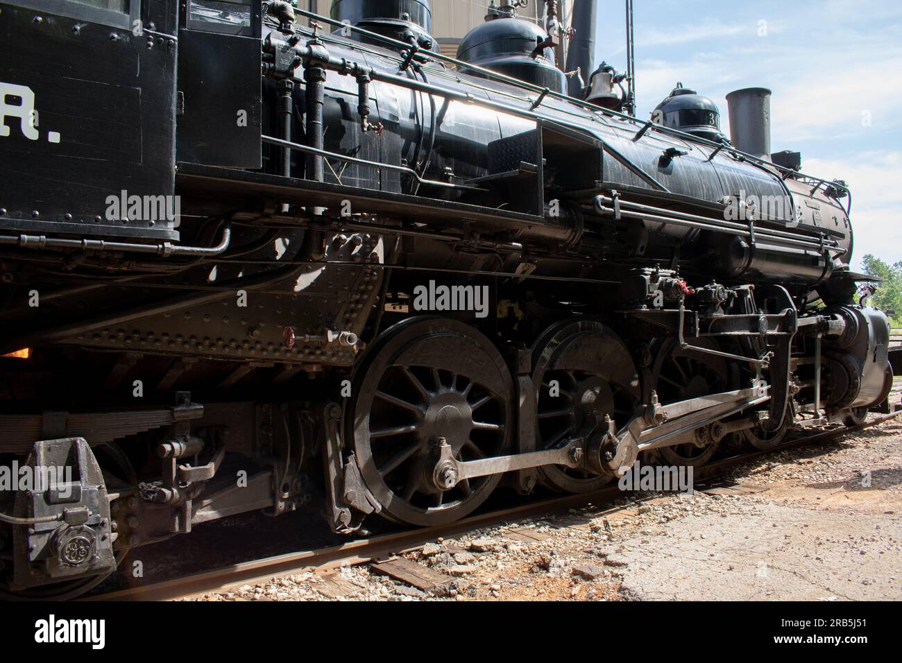 Radantrieb der Dampflokomotive Stockfoto