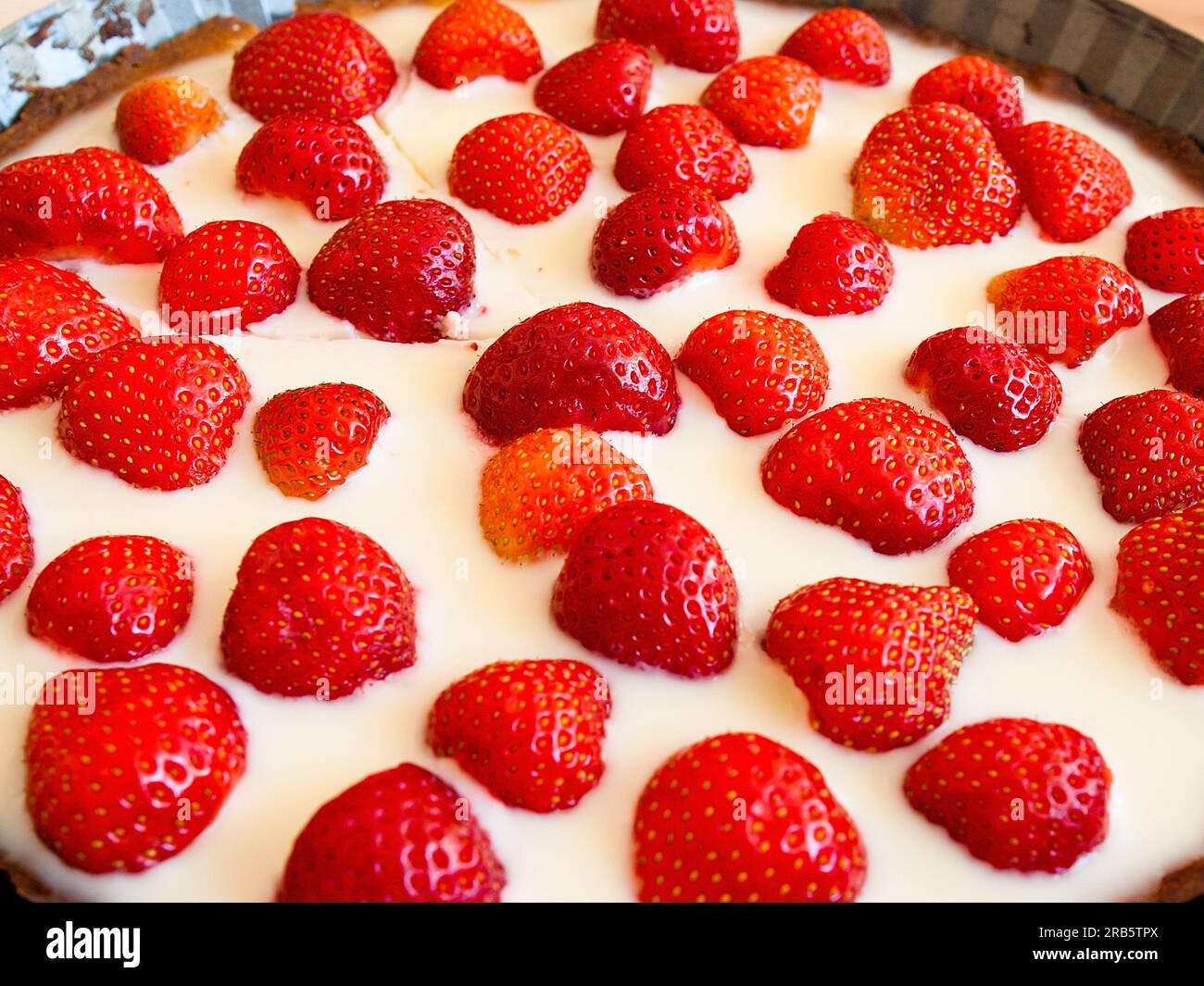 Erdbeer-Tarte Stockfoto