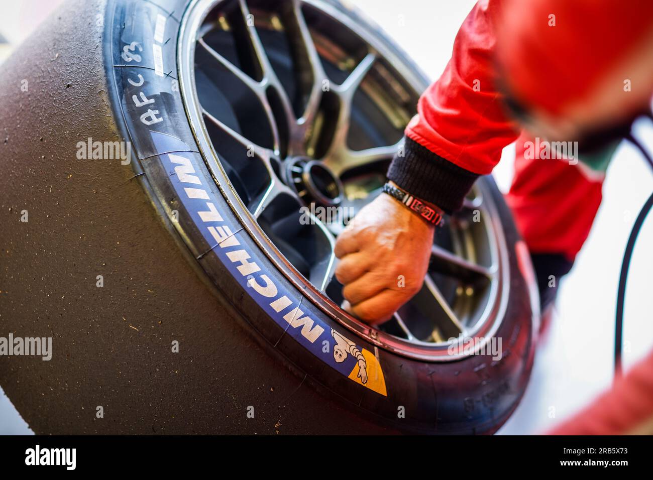michelin, Tyre, pneu, während der 6-stündigen 2023. Runde der FIA-Weltausdauermeisterschaft 2023 in Monza, 3. Runde, vom 7. Bis 9. Juli 2023 auf dem Autodrome Nazionale di Monza, in Monza, Italien - Photo Frédéric Le Floc'h / DPPI Stockfoto