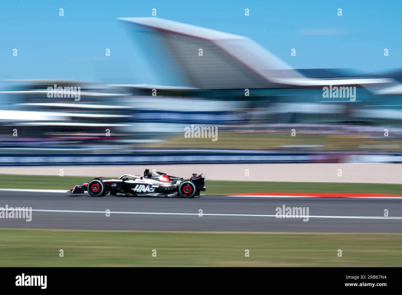 Silverstone, Großbritannien – Freitag, 7. Juli 2023 – FORMEL 1 ARAMCO GROSSEN PREIS 2023 – Kevin Magnussen (Dänemark) – HAAS-F1-TEAM Stockfoto