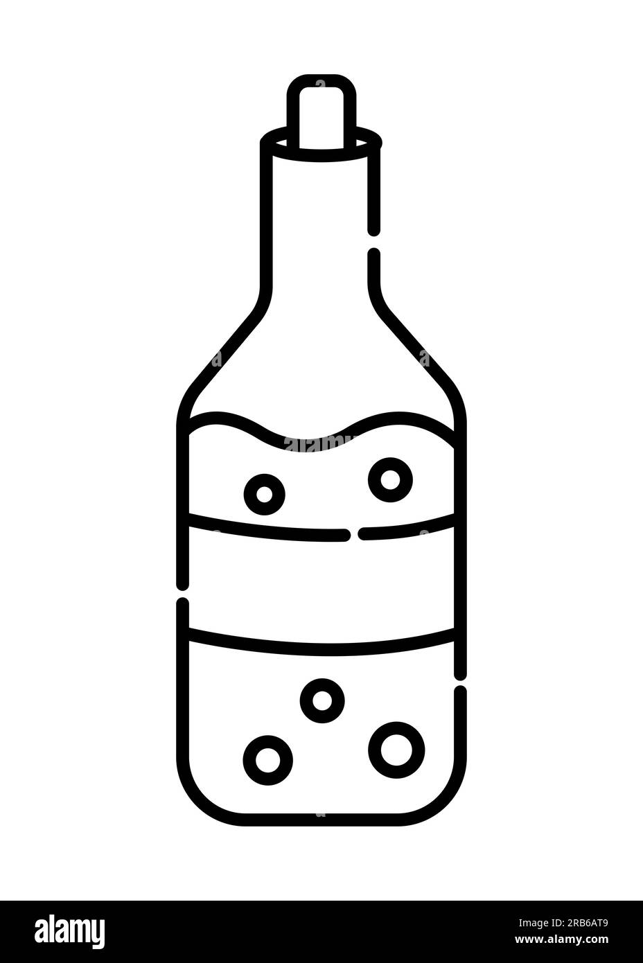 Flasche Getränk schwarz-weiße Vektorlinie Symbol Stock Vektor