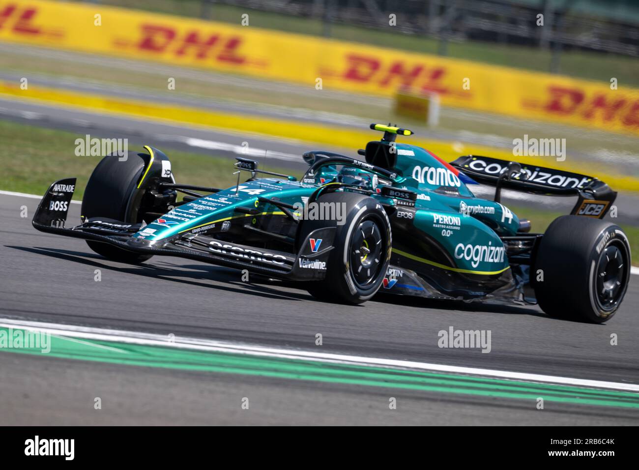 Silverstone, Großbritannien - Freitag, 7. Juli 2023 - FORMEL 1 ARAMCO BRITISH GRAND PRIX 2023 - Fernando Alonso (Spanien) - Aston Martin Aramco Cognizant F1 Team Stockfoto