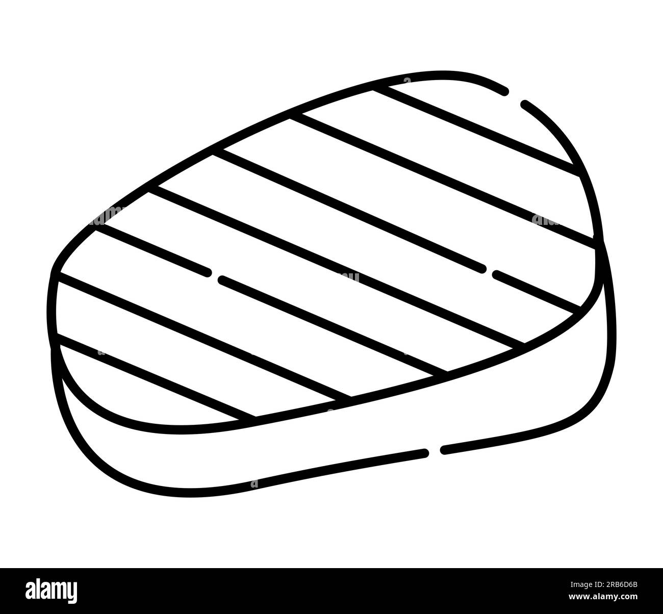 Schwarzweißes Vektorliniensymbol für Fleischsteak Stock Vektor