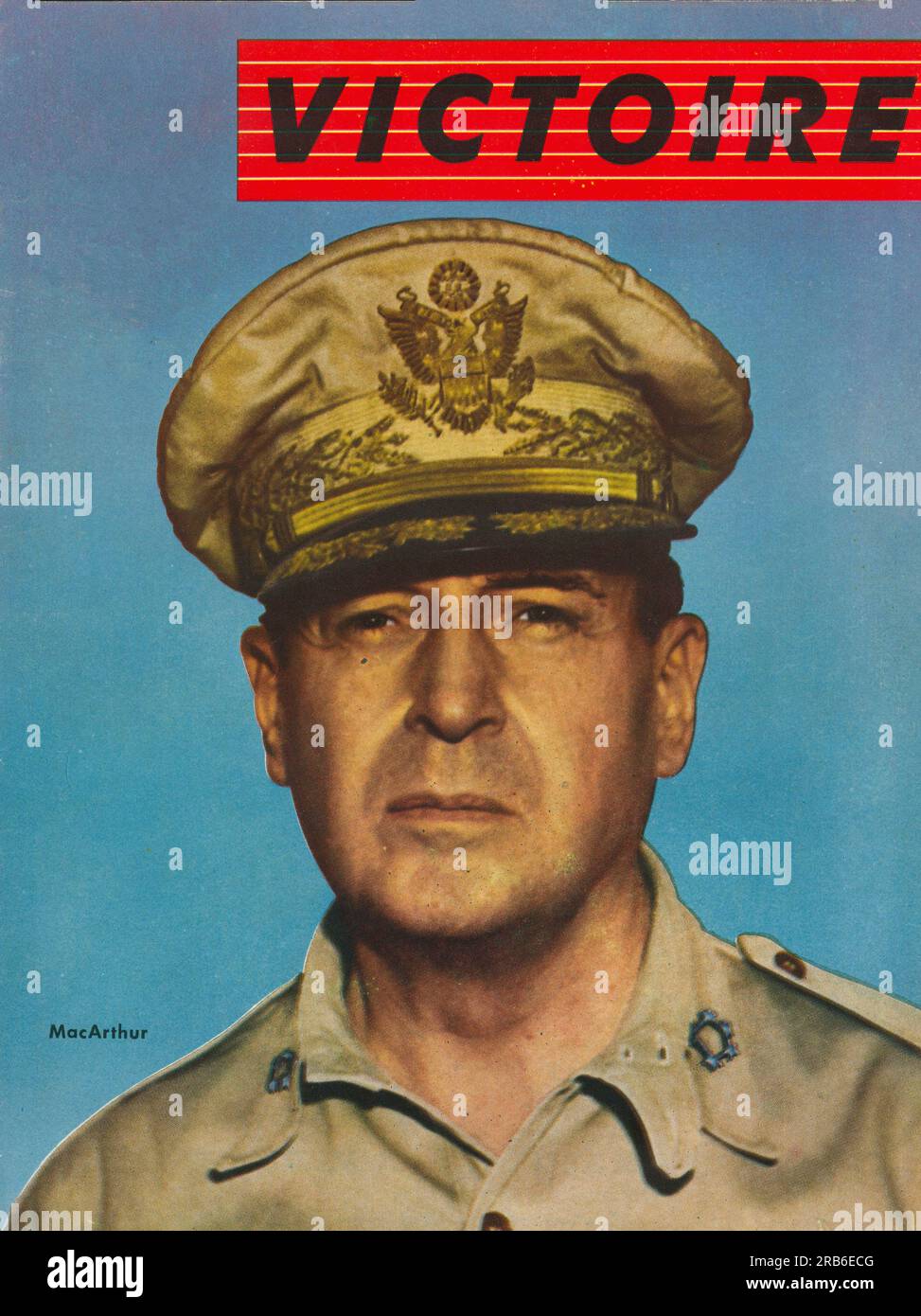 Victoire Magazin N6 1946 Titelseite mit US-General MacArthur Stockfoto