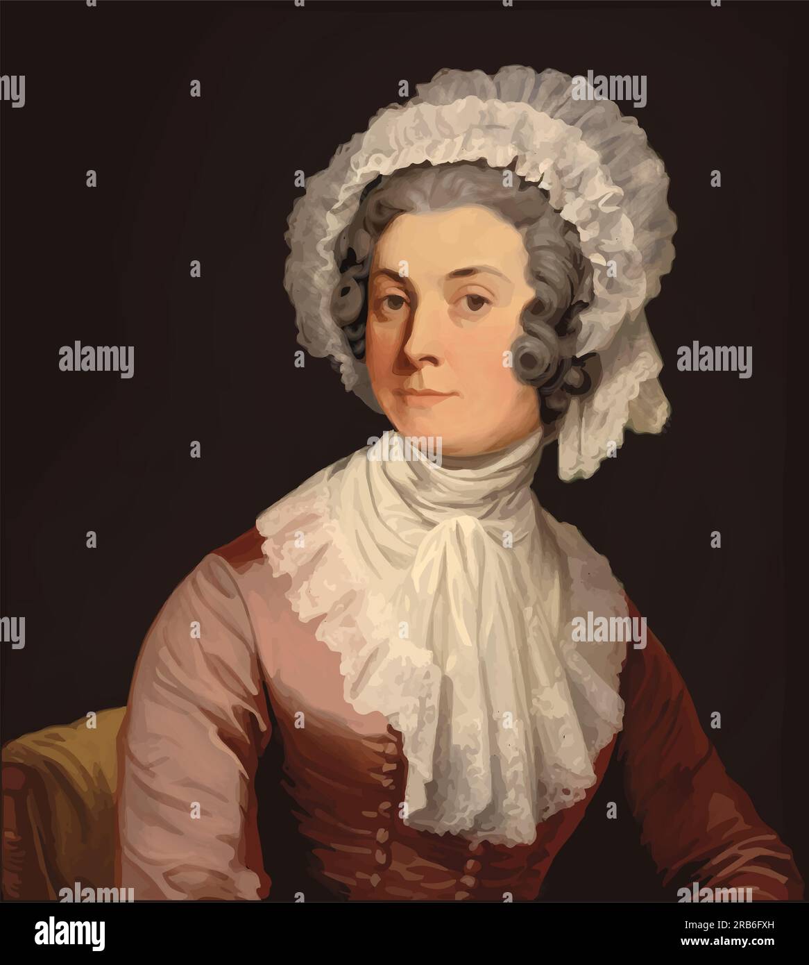 Vektorporträt von Abigail Adams (1744-1818), Ehefrau des 2. US-Präsidenten John Adams. Stock Vektor