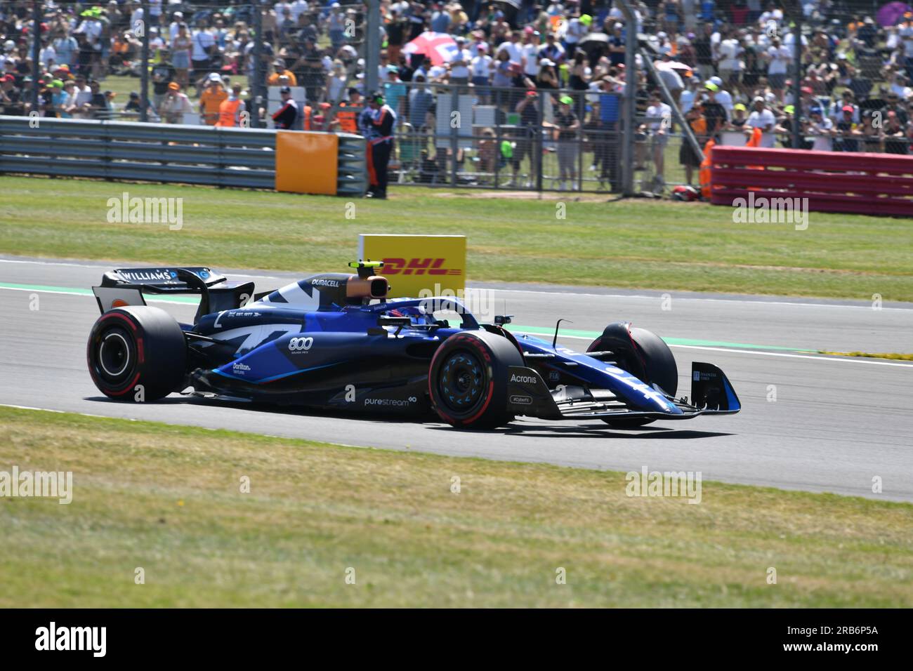 Silverstone, Großbritannien. 07. Juli 2023. SILVERSTONE, England, 07. JULI 2023; #2, Logan SarSergeant, USA, Team Williams F1 FW45, Mercedes-Motor Formel 1, BRITISCHER Grand Prix F1 auf der Silverstone Rennstrecke - Formel 1, großer Preis von England, 07. JULI 2023 – gebührenpflichtiges Bild, Foto und Copyright © Anthony STANLEY/ATP Images (STANLEY Anthony/ATP/SPP) Guthaben: SPP Sport Press Photo. Alamy Live News Stockfoto