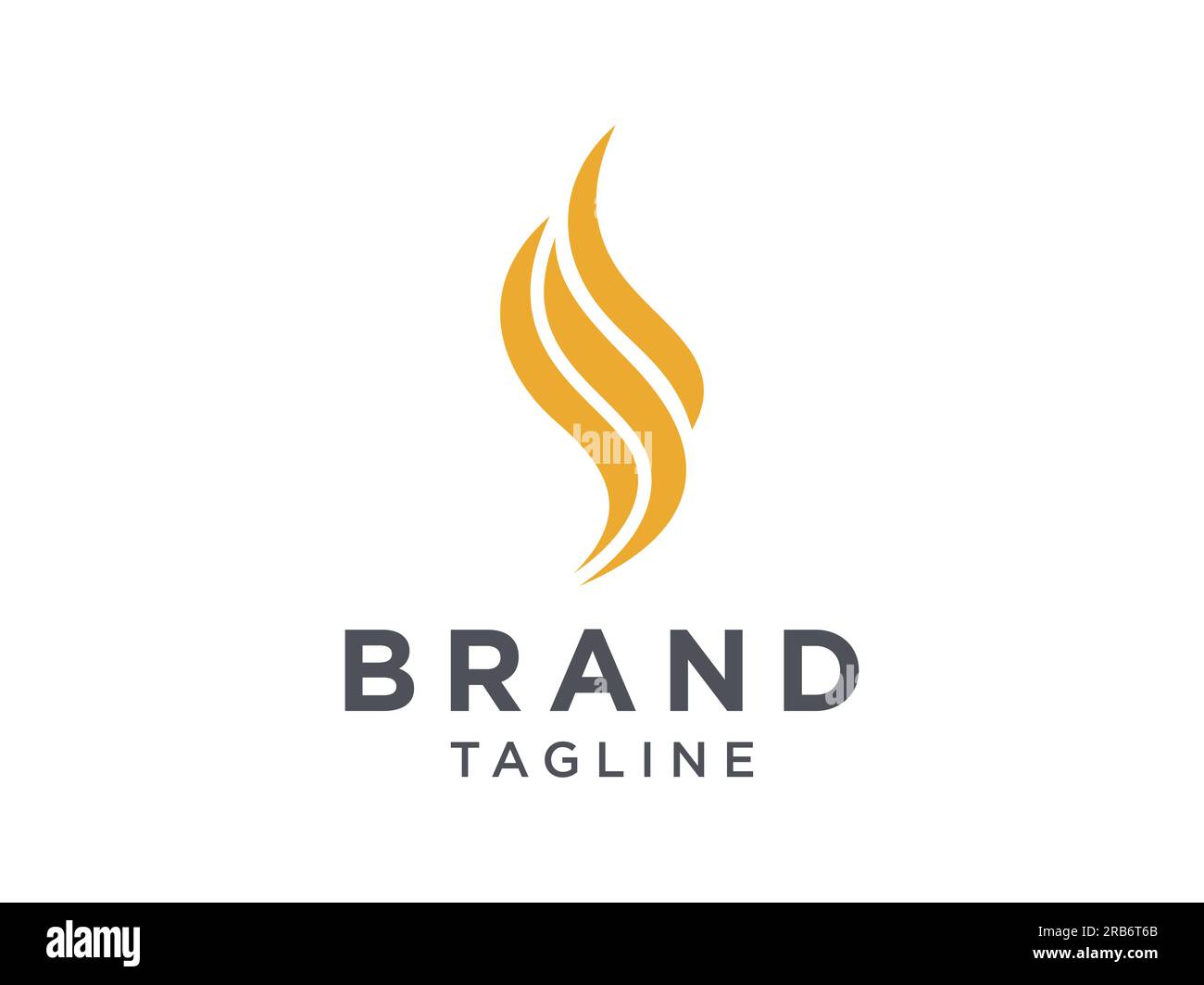 Abstraktes Hair Wave Logo. Gelber Anfangsbuchstabe S isoliert auf weißem Hintergrund. Designvorlage Für Flat Vector-Logos Stock Vektor