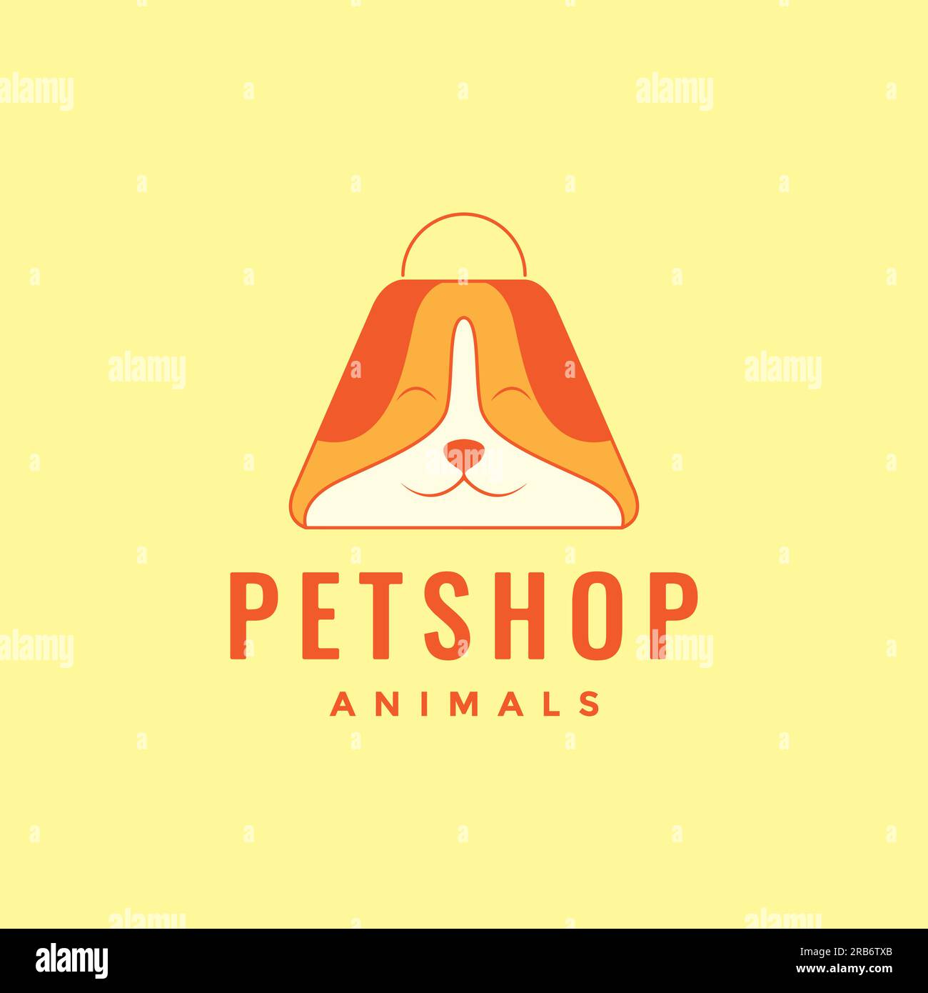 Tiertiere Tierhandlung Tierhandlung Einkaufstasche Cartoon Maskottchen Logo Vektor Stock Vektor