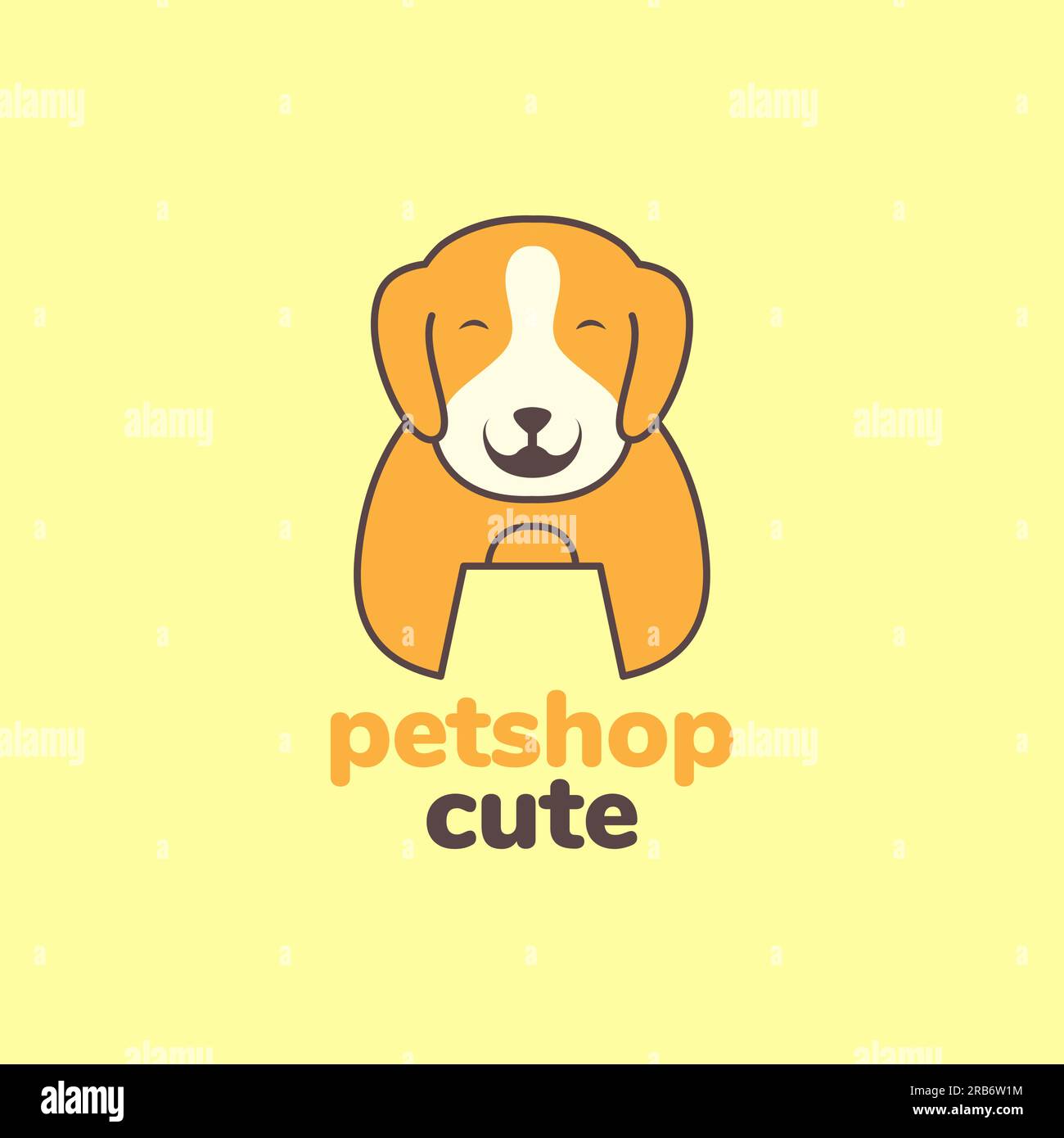 Haustiere Hund bretagne Tasche Maskottchen Cartoon niedliches Logo Vektor Stock Vektor