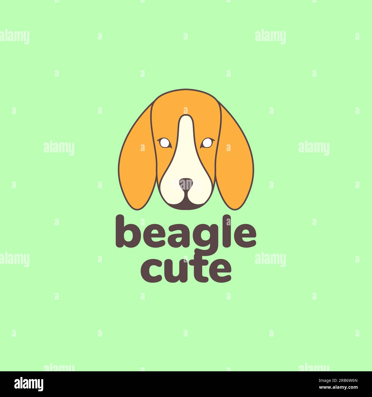 Tiertiere Hund Kopf Beagle Maskottchen Cartoon niedliches Logo Vektor Stock Vektor