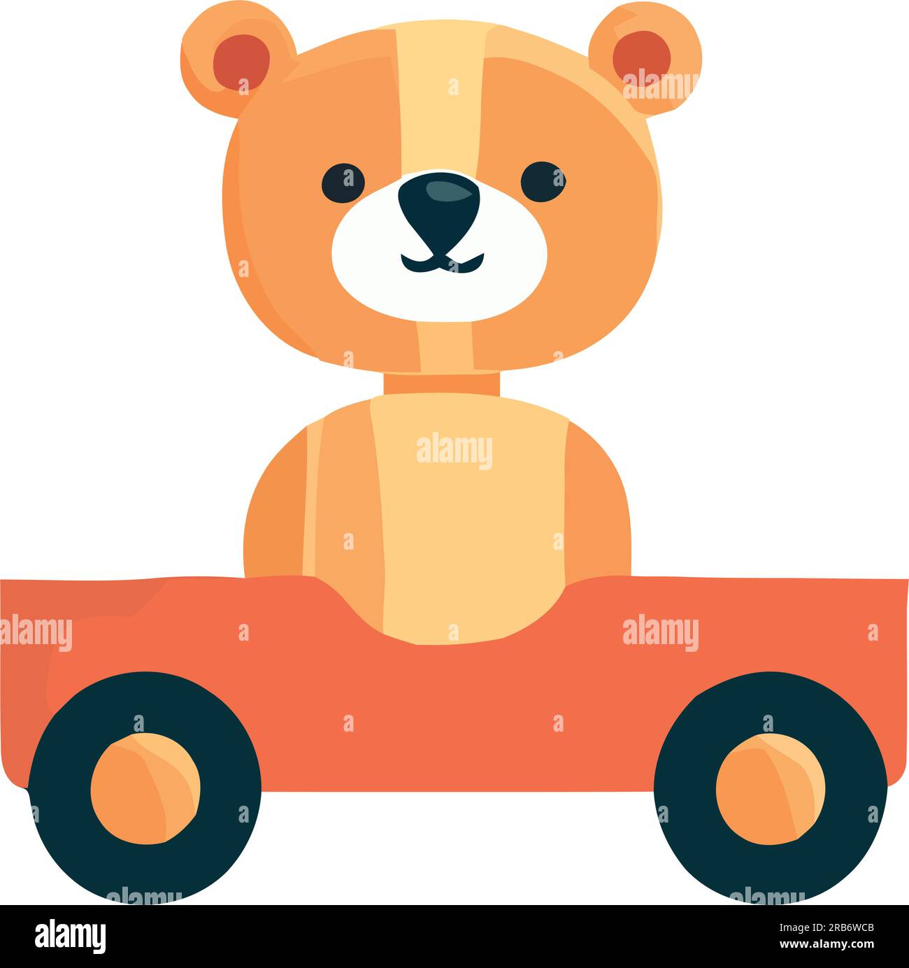 Süßer Überträger eines Zeichentricktiers, der ein Auto fährt Stock Vektor