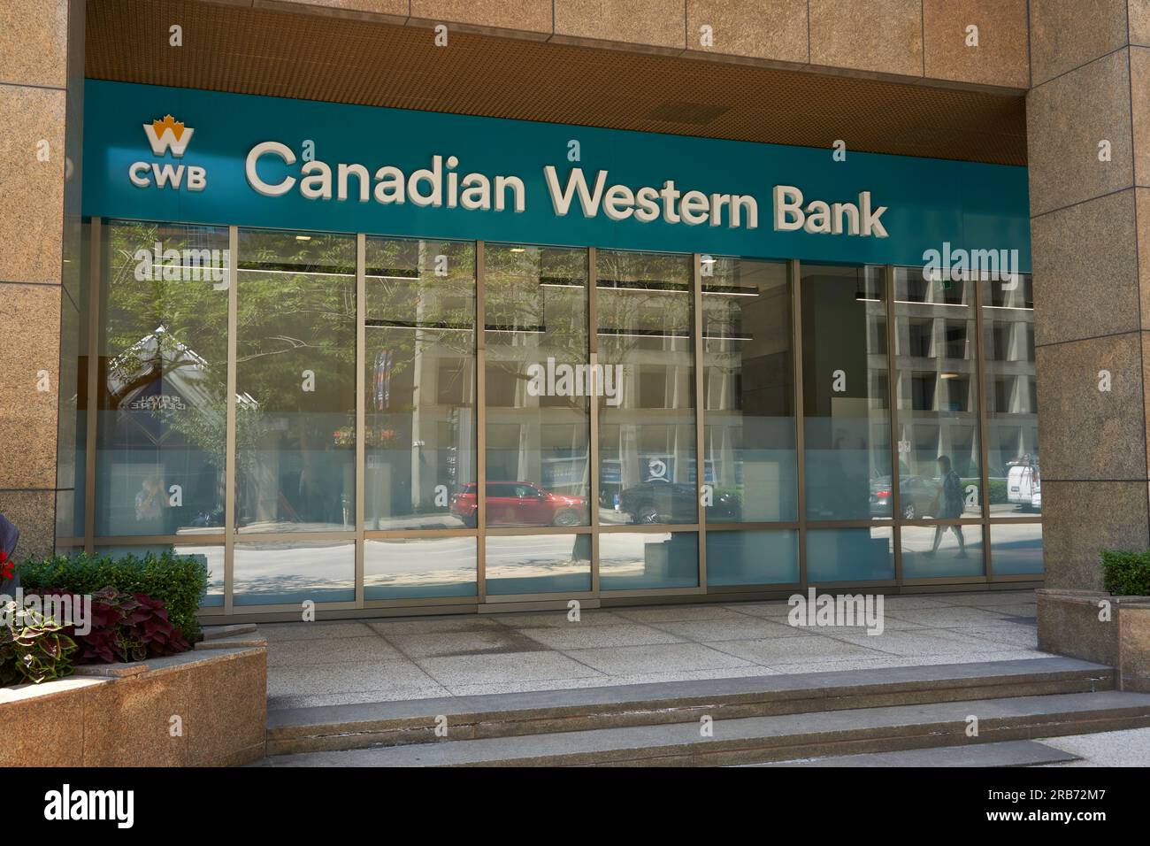 CWB Canadian Western Bank in der Burrard Street im Zentrum von Vancouver, British Columbia, Kanada Stockfoto