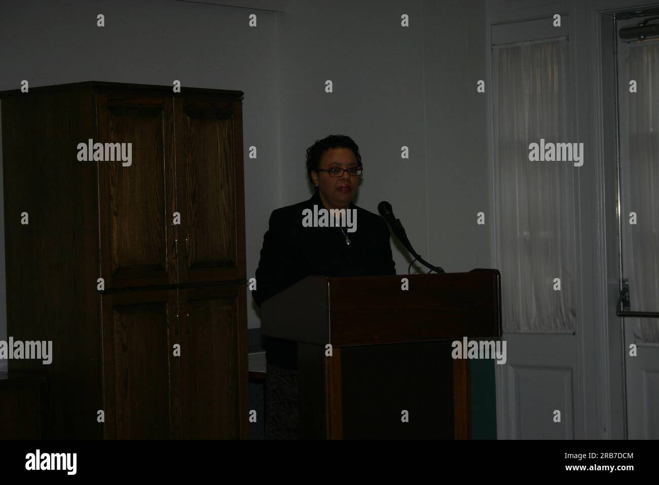 Vortrag auf dem WeltAIDS-Welttag zur Innenmarkierung Stockfoto