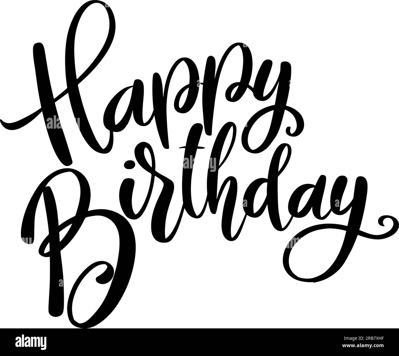 Vektorschrift „Happy Birthday“ mit dekorativen Elementen. Perfekt für Geburtstagskarten, Einladungen und andere festliche Designs. Stock Vektor