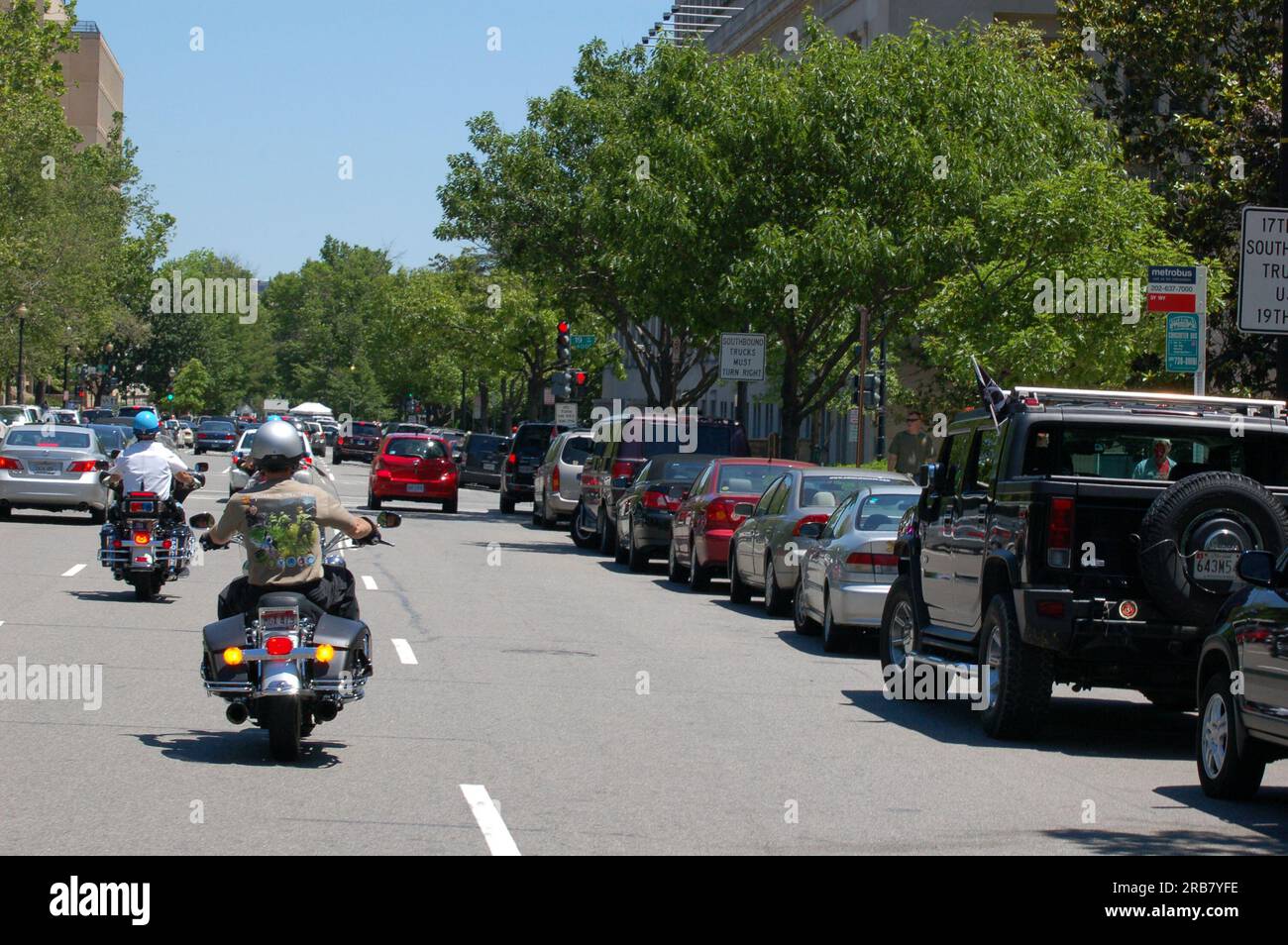 Jährliche Rolling Thunder Motorrad-Rallye im Namen der Häftlinge der war-Missing in Action (POW-MIA) durch Washington, D.C., unter den Teilnehmern auch Minister Dirk Kempthorne Stockfoto