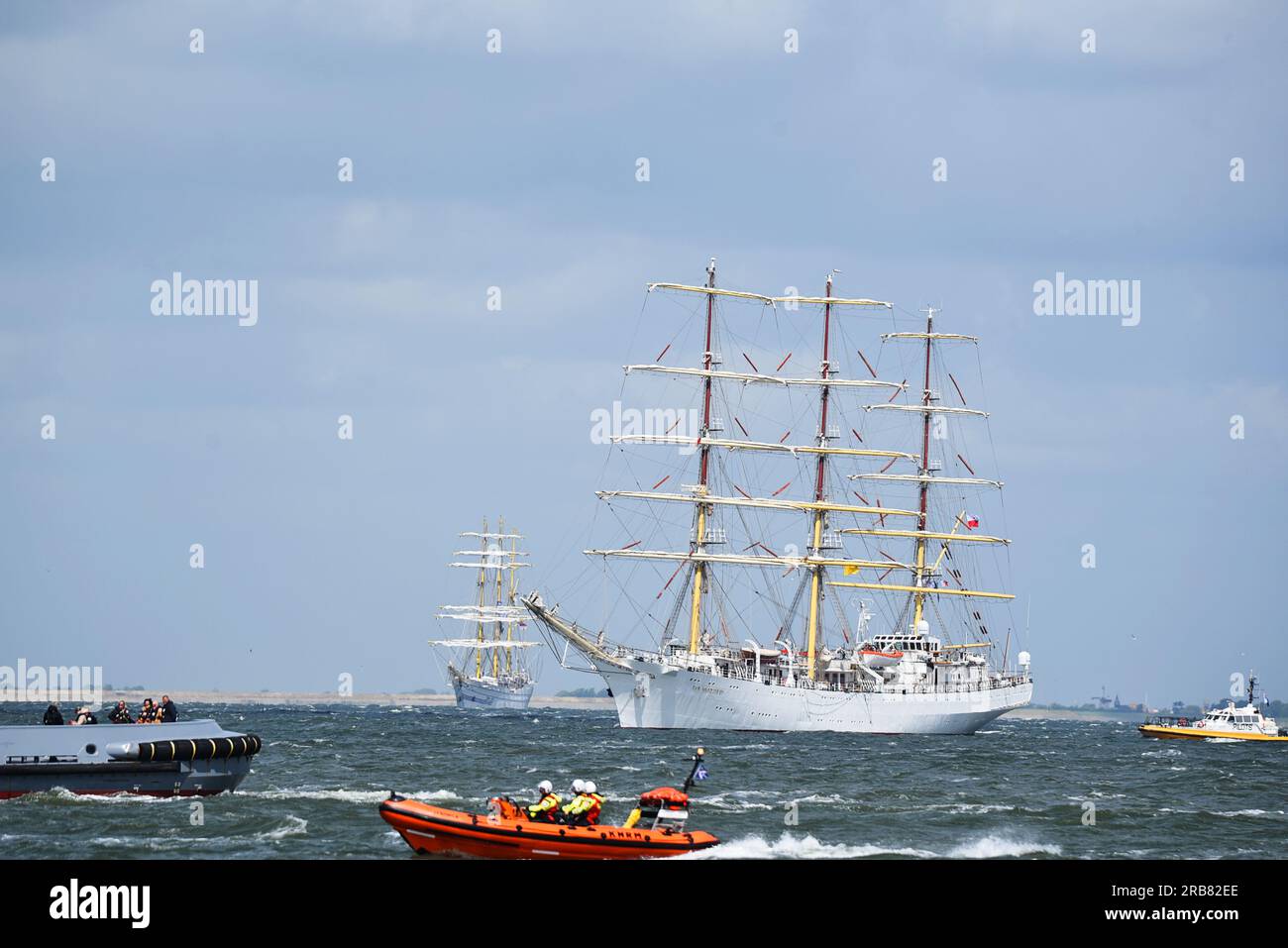 Den Helder, Niederlande. 2. Juli 2023. Segeltörn aus dem Großsegler dar Mlodziezy von Polen. Hochwertiges Foto Stockfoto