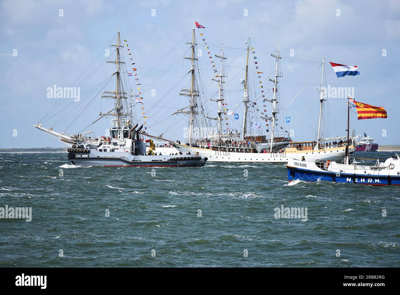 Den Helder, Niederlande. 2. Juli 2023. Segeltörn aus dem Großsegler dar Mlodziezy von Polen. Hochwertiges Foto Stockfoto