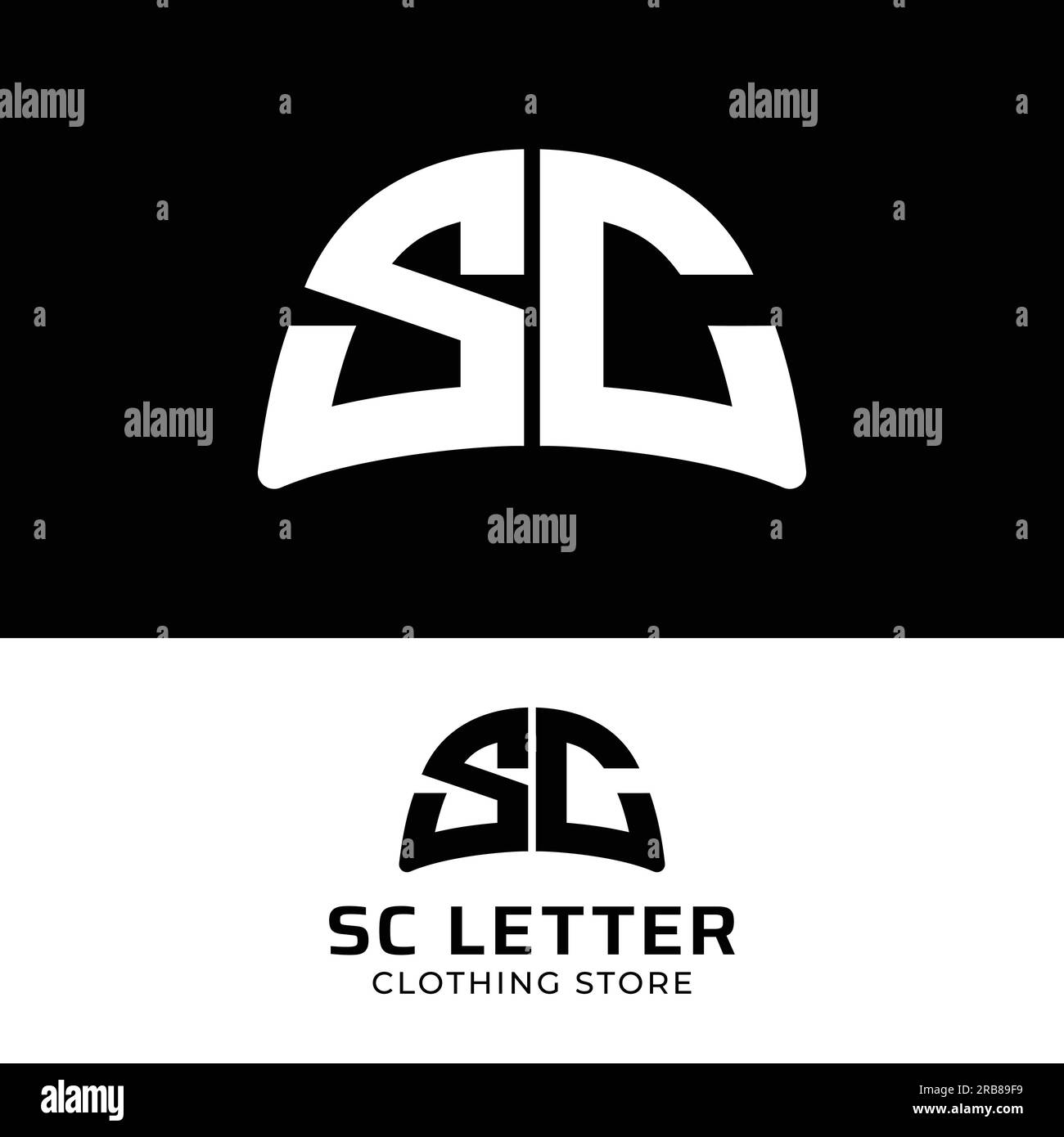 Letter Monogram S C SC CS in Simple Modern Style for General Fashion Bekleidung Finanzen Sport Fitness Logo-Design-Vorlage Stock Vektor