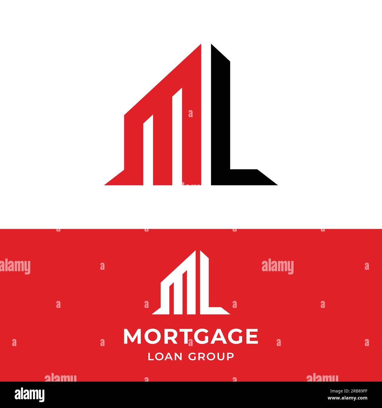 Letter Monogram M L ML LM in Simple Modern Style for General Construction Real Estate Investment Apparel Finance Sports Fitness Logo Design Template Stock Vektor
