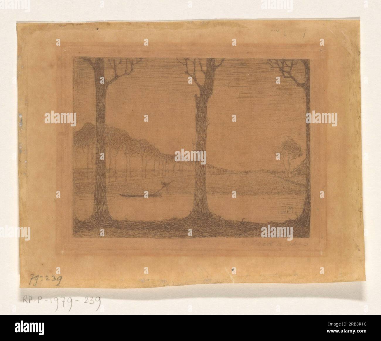 Bäume entlang des Kanals am Woudsterweg 1913 von Jan Mankes Stockfoto