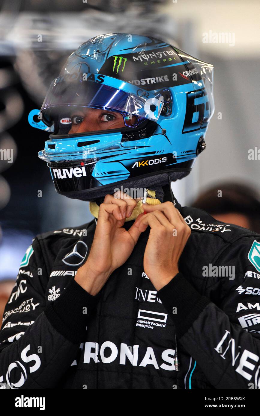 Silverstone, Großbritannien. 08. Juli 2023. George Russell (GBR) Mercedes AMG F1. Formel-1-Weltmeisterschaft, Rd 11, Britischer Grand Prix, Samstag, 8. Juli 2023. Silverstone, England. Kredit: James Moy/Alamy Live News Stockfoto