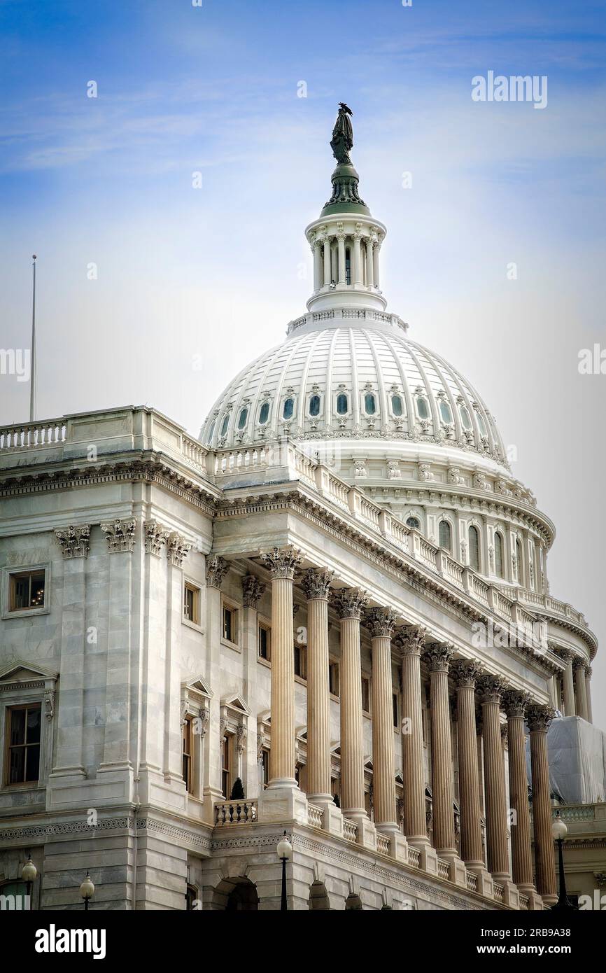 Das Capitol Building, Sitz des Senats und des US-Repräsentantenhauses in der National Mall in Washington, DC. Stockfoto