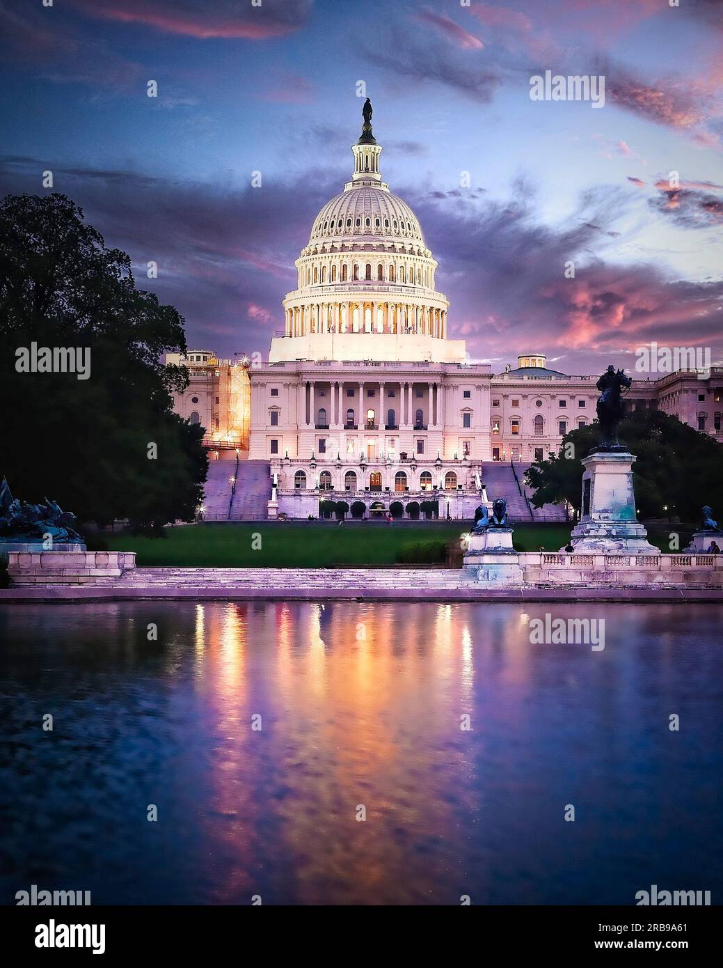 Das Capitol Building, Heimat des Senats und des US House of Representatives in der National Mall, in Washington DC. Stockfoto