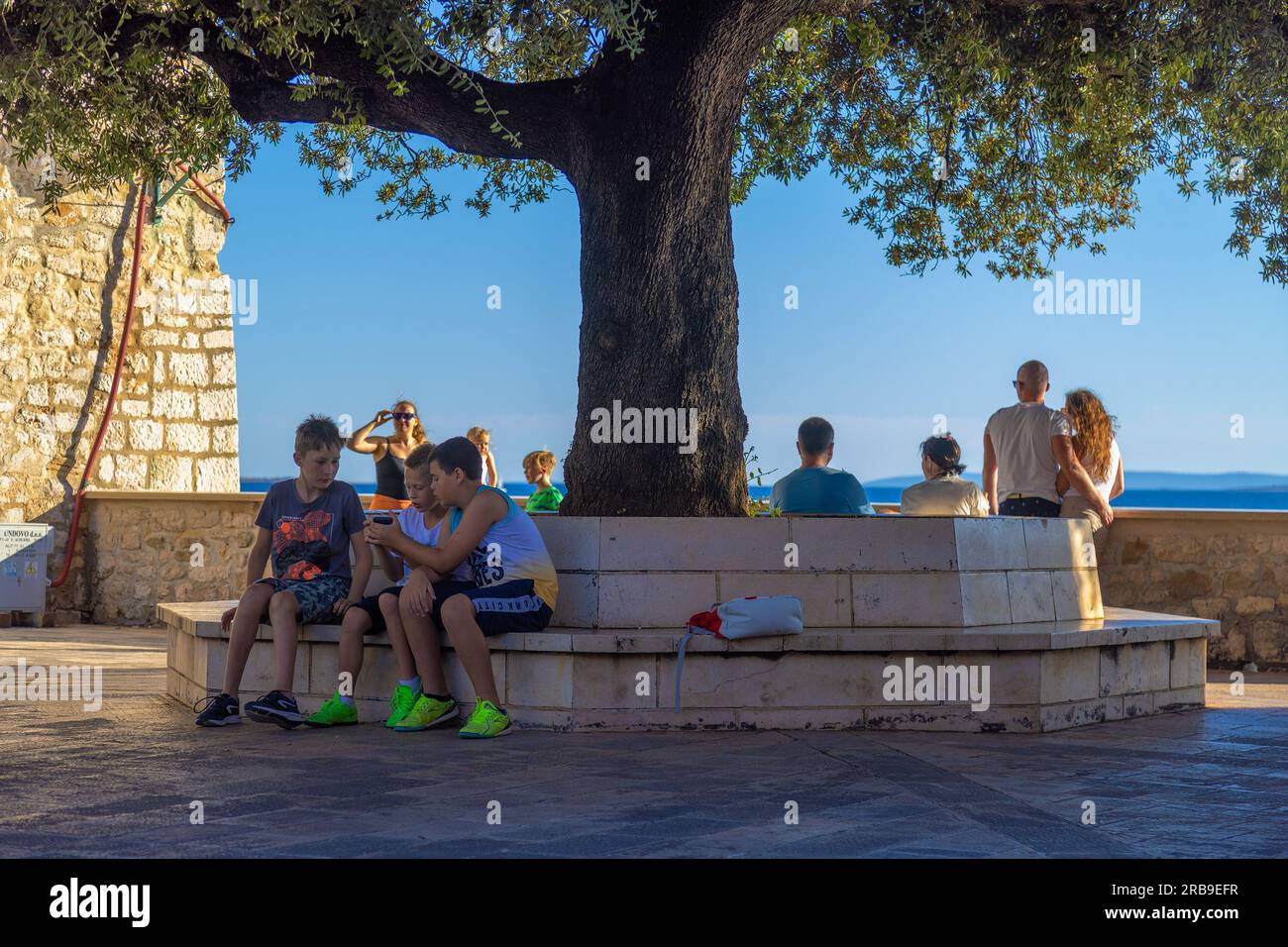 Die Altstadt von Rab, die Adria in Kroatien Stockfoto