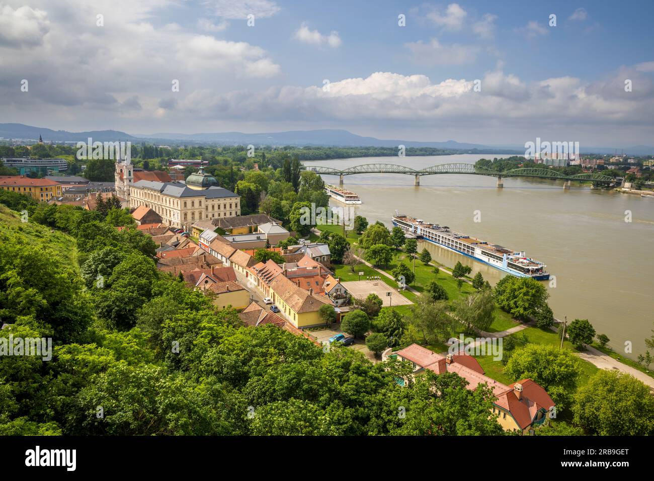 Die Donau von der Esztergom-Basilika, Ungarn Stockfoto