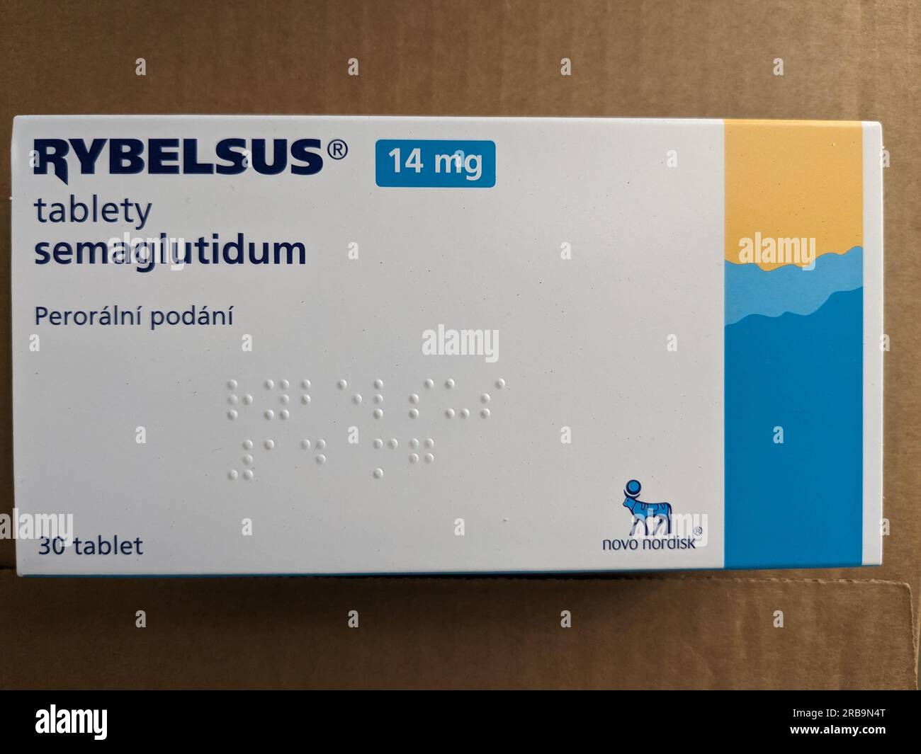 Rybelsus 14mg Semaglutidum von Novo Nordisk Pharmaunternehmen-Antidiabetika zur Behandlung von Typ-2-Diabetes und Adipositas Stockfoto