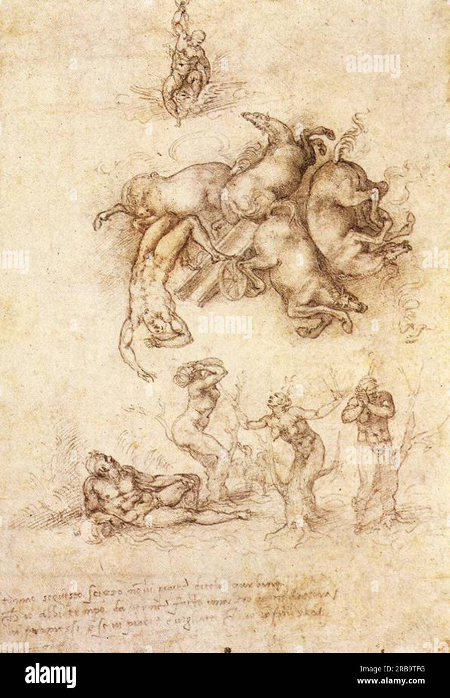 Der Fall von Phaeton 1533; Rom, Italien von Michelangelo Stockfoto