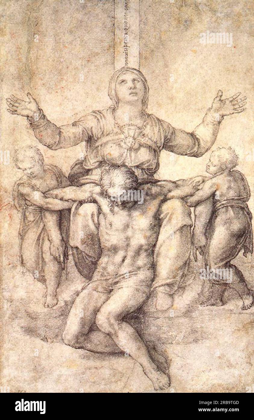 Studie für die „Colonna Pieta“ c.1538; Rom, Italien von Michelangelo Stockfoto