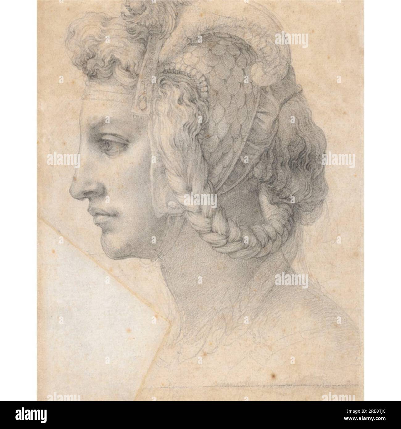 Idealer Kopf einer Frau: ca.1525; Florenz, Italien, von Michelangelo Stockfoto