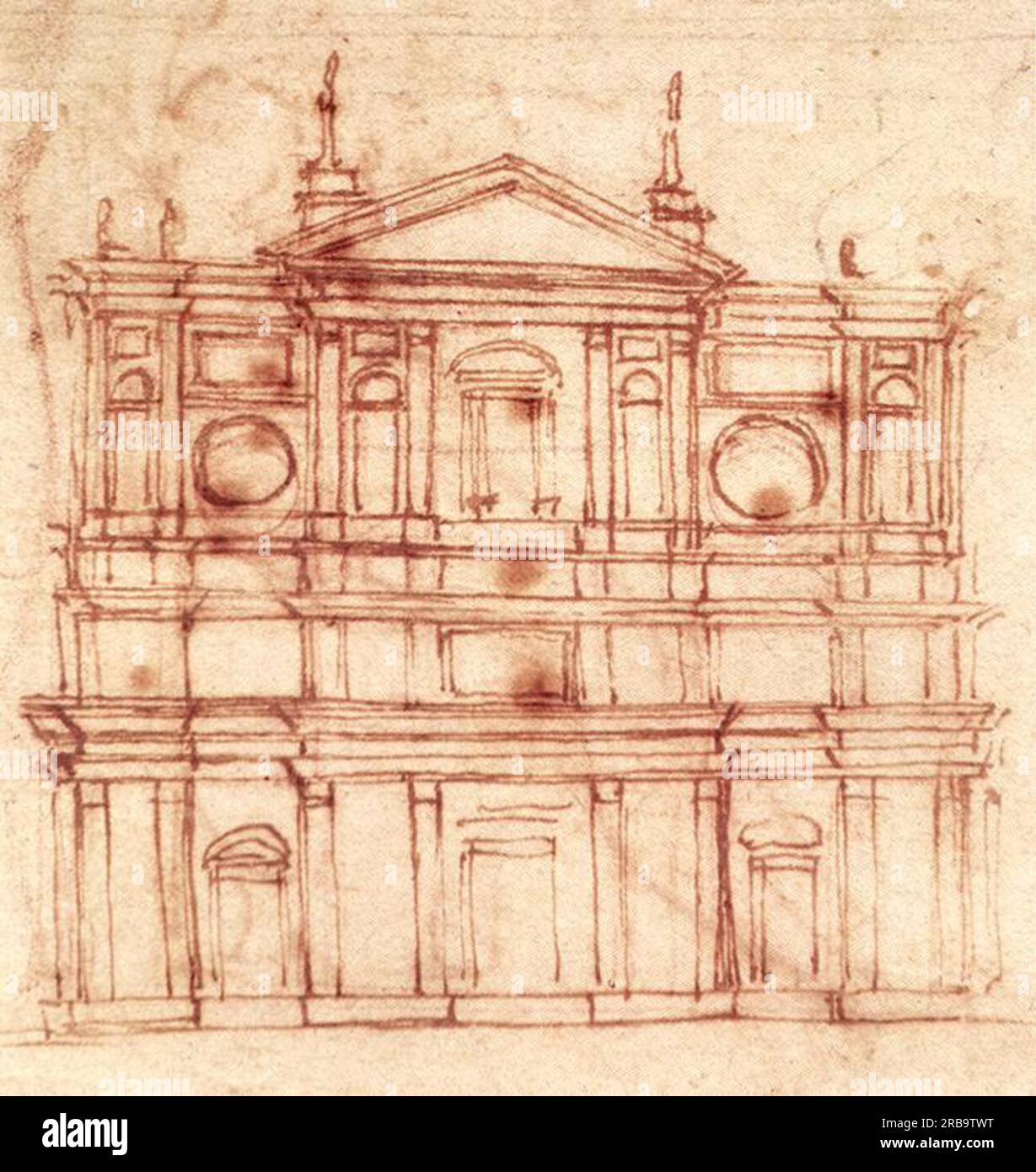 San Lorenzo, Fassade ca.1517; Florenz, Italien, von Michelangelo Stockfoto