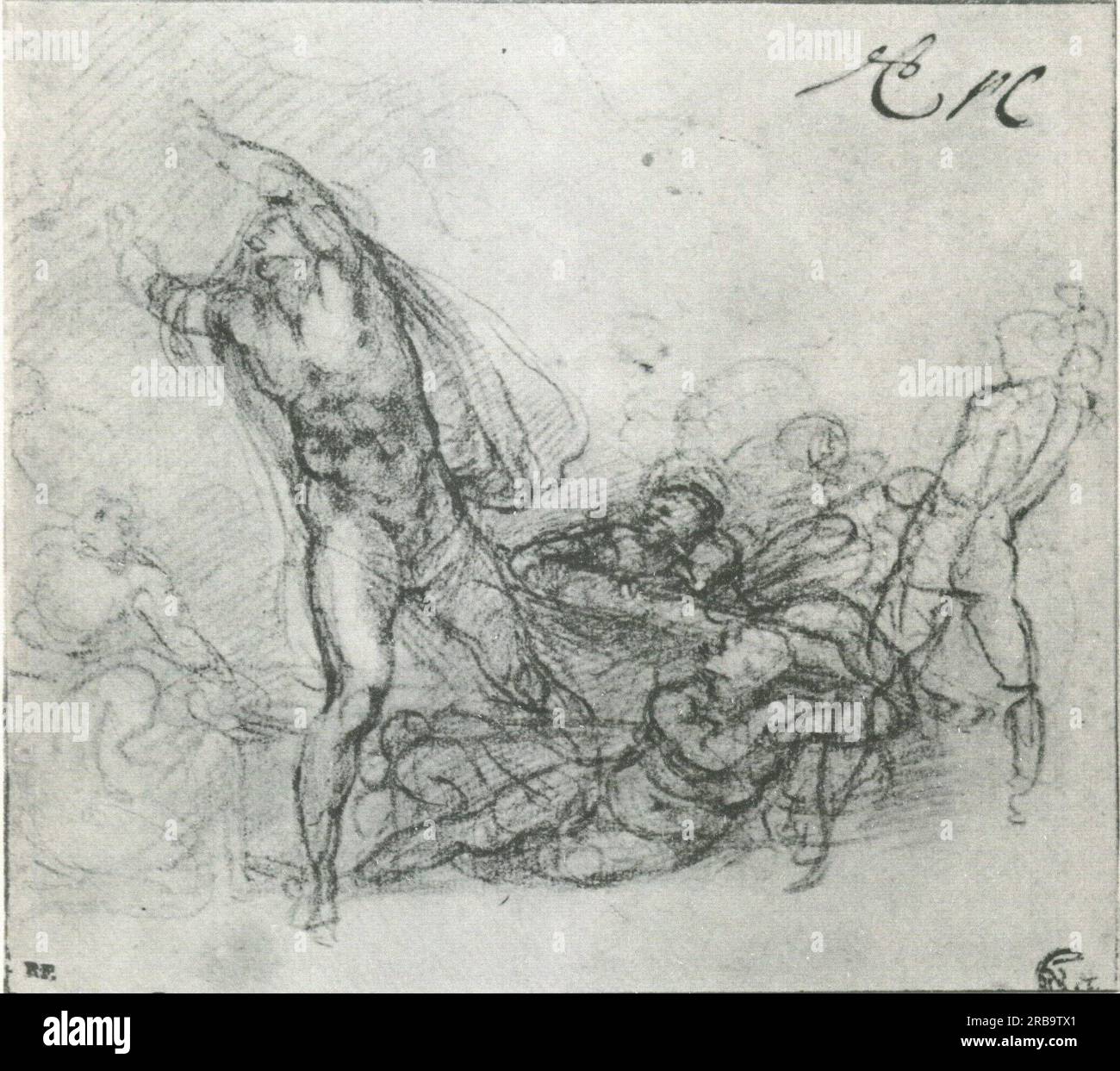 Studie für eine "Auferstehung Christi" 1533; Rom, Italien von Michelangelo Stockfoto