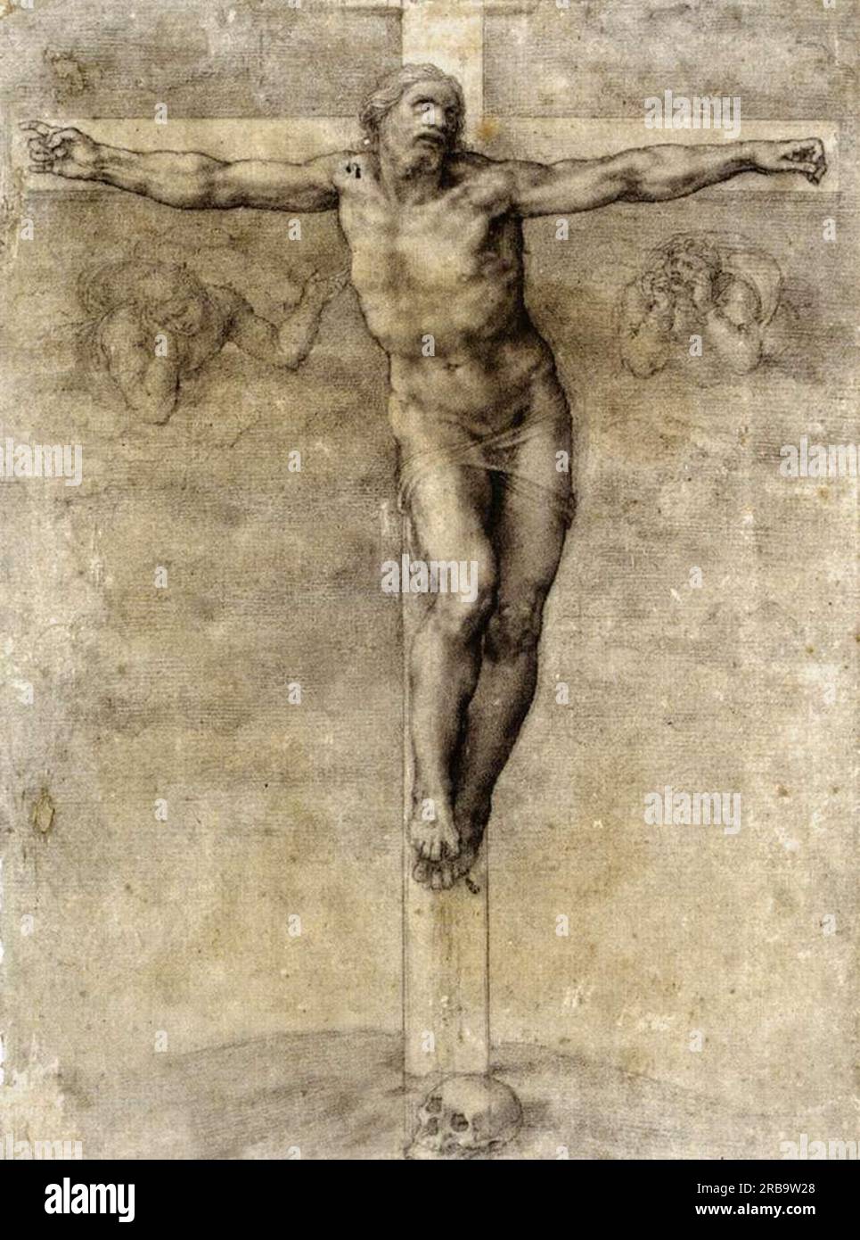 Studie zur Kreuzigung 1541; Rom, Italien, von Michelangelo Stockfoto