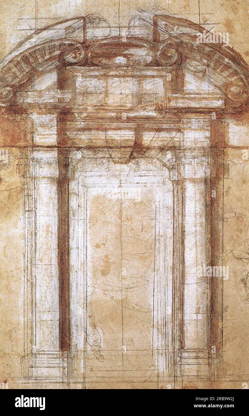 Studie für die Porta Pia (ein Tor in den Aurelianischen Mauern von Rom) 1561; Rom, Italien von Michelangelo Stockfoto