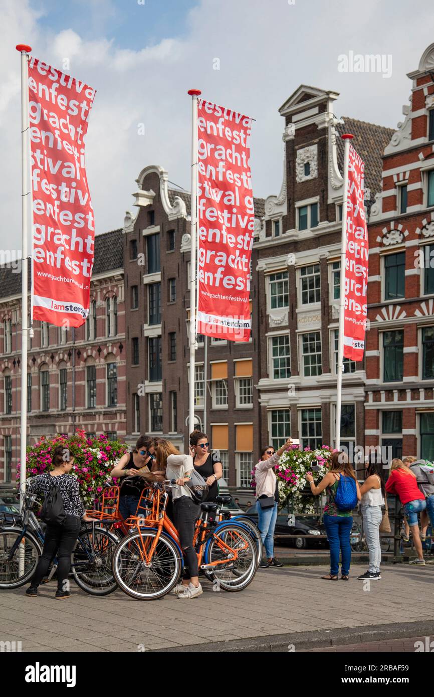 Amsterdam, Holand, NWE DOELENSTRAA E MUNTTOREN Stockfoto