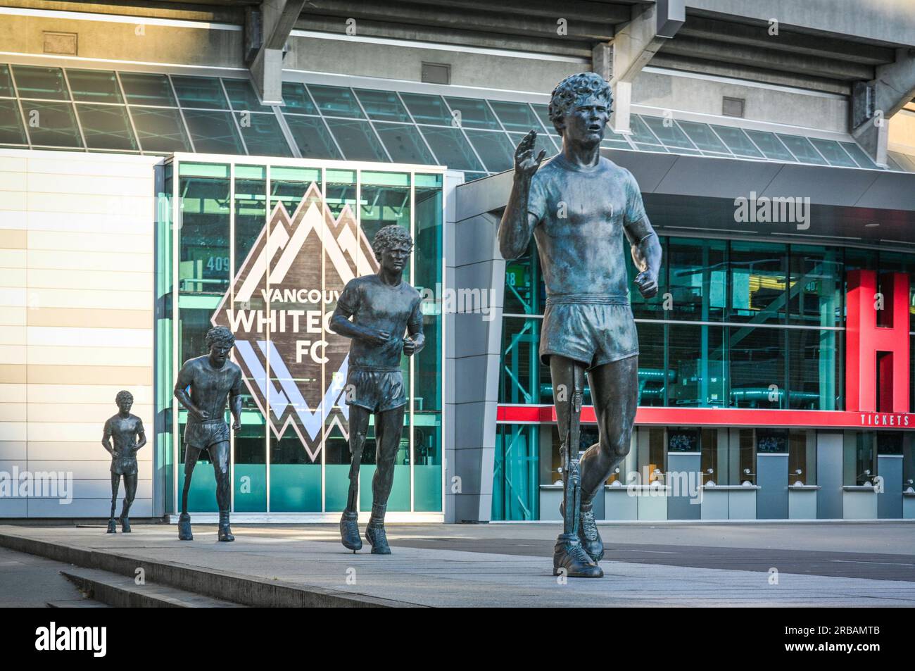 Terry Fox Memorial von Douglas Coupland, BC Place, Vancouver, British Columbia, Kanada Stockfoto