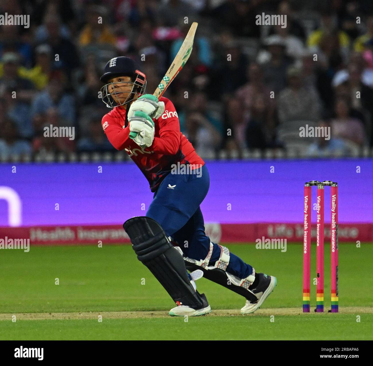 Lord's Cricket Ground, England. 8. Juli 2023. Sophia Dunkley aus England während des dritten Vitality IT20-Spiels zwischen England Women und Australia Women. Kredit: Nigel Bramley Kredit: Nigel Bramley/Alamy Live News Stockfoto