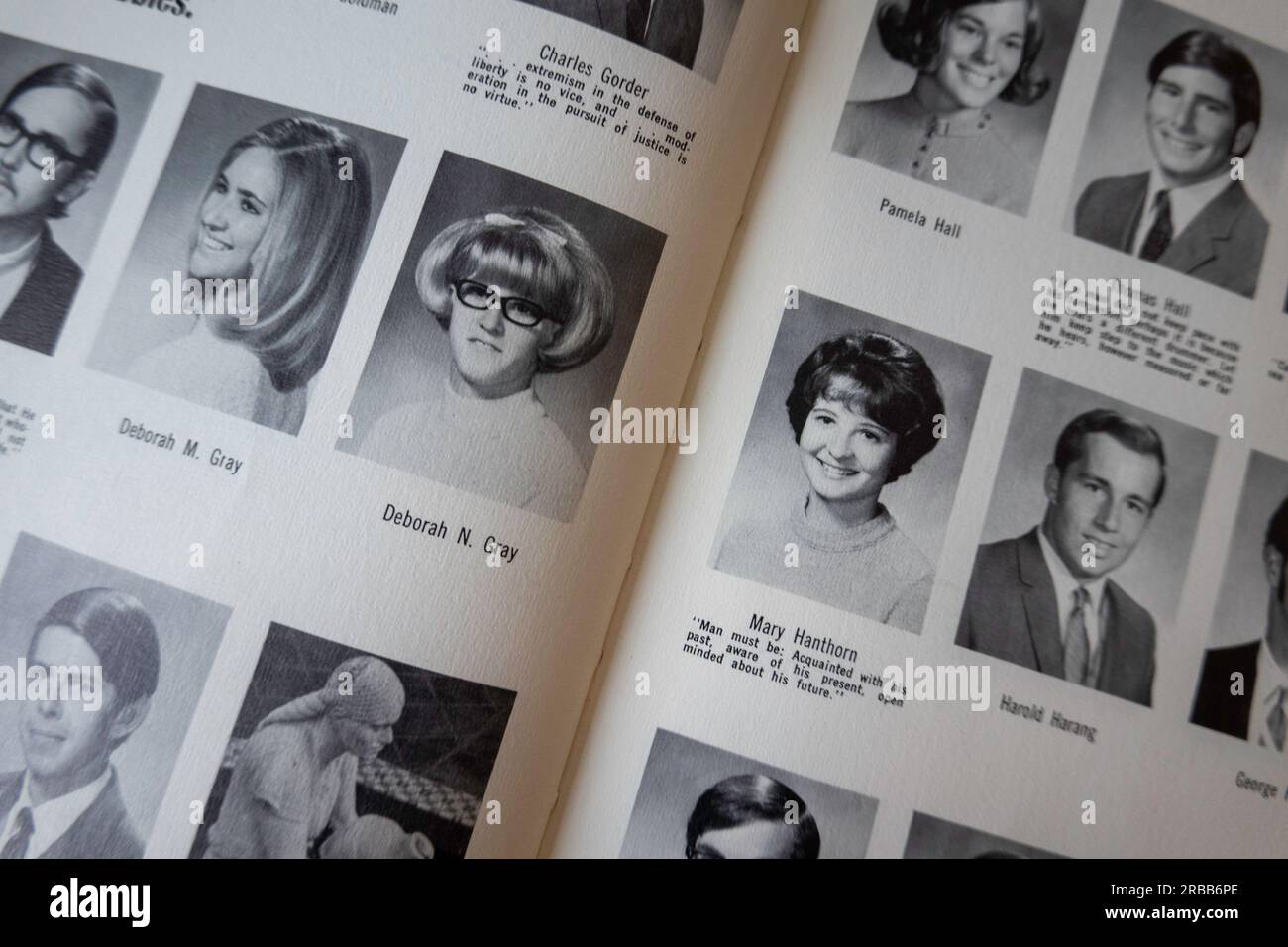 Jahrbuch der High School im Jahrgang 1970, USA Stockfoto